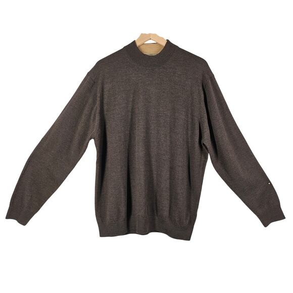 RAFFI Men's Brown 100% Extra Fine Marino Wool Sweater Size XL/54 - Picture 1 of 13